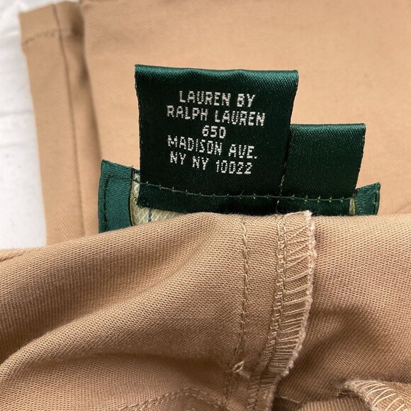 Lauren Ralph Lauren Pants Womens 14 Tan Stretch Trim Preppy Equestrian NWT - Picture 6 of 12
